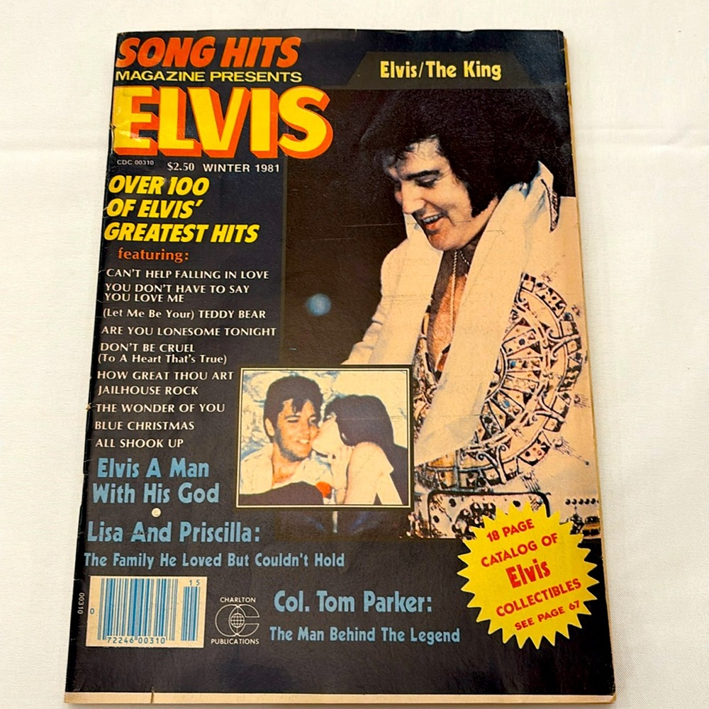 Vintage 1981 Song Hits ELVIS Magazine. 82 pages, kept in plastic sleeve.